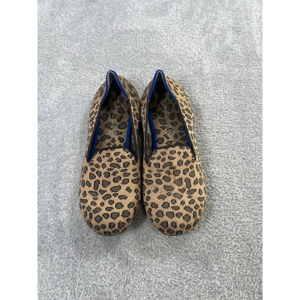Rothys Kids The Loafer Leopard Print Tan Brown Slip On Shoes Size K2‎
